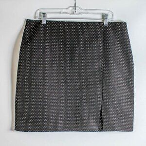 NWT Ann Taylor Factory Black & Gold Polka Dot Mini Skirt - Size 14
